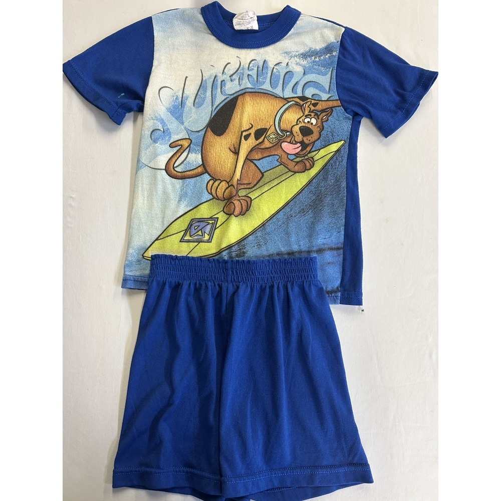 Vintage 1999 Cartoon Network Scooby Doo 2 Pc Set Pajamas Size 8 USA Made